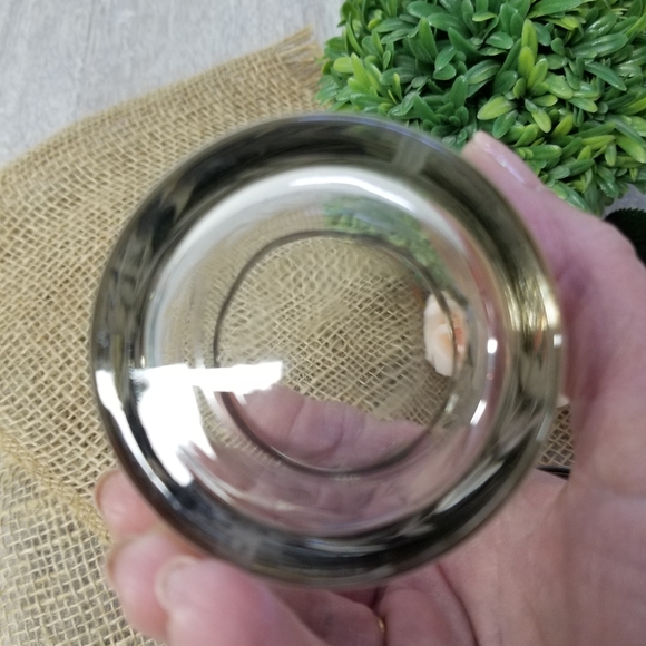 Etched glass silver rimmed candle holders - Picture 2 of 10